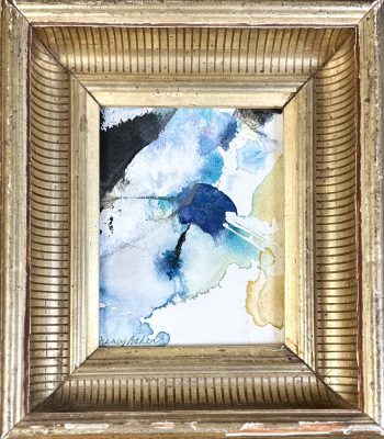 Abstract mixed media in gilded frame