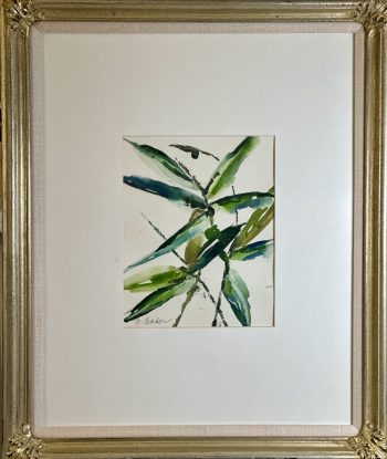 watercolor bamboo leaves
